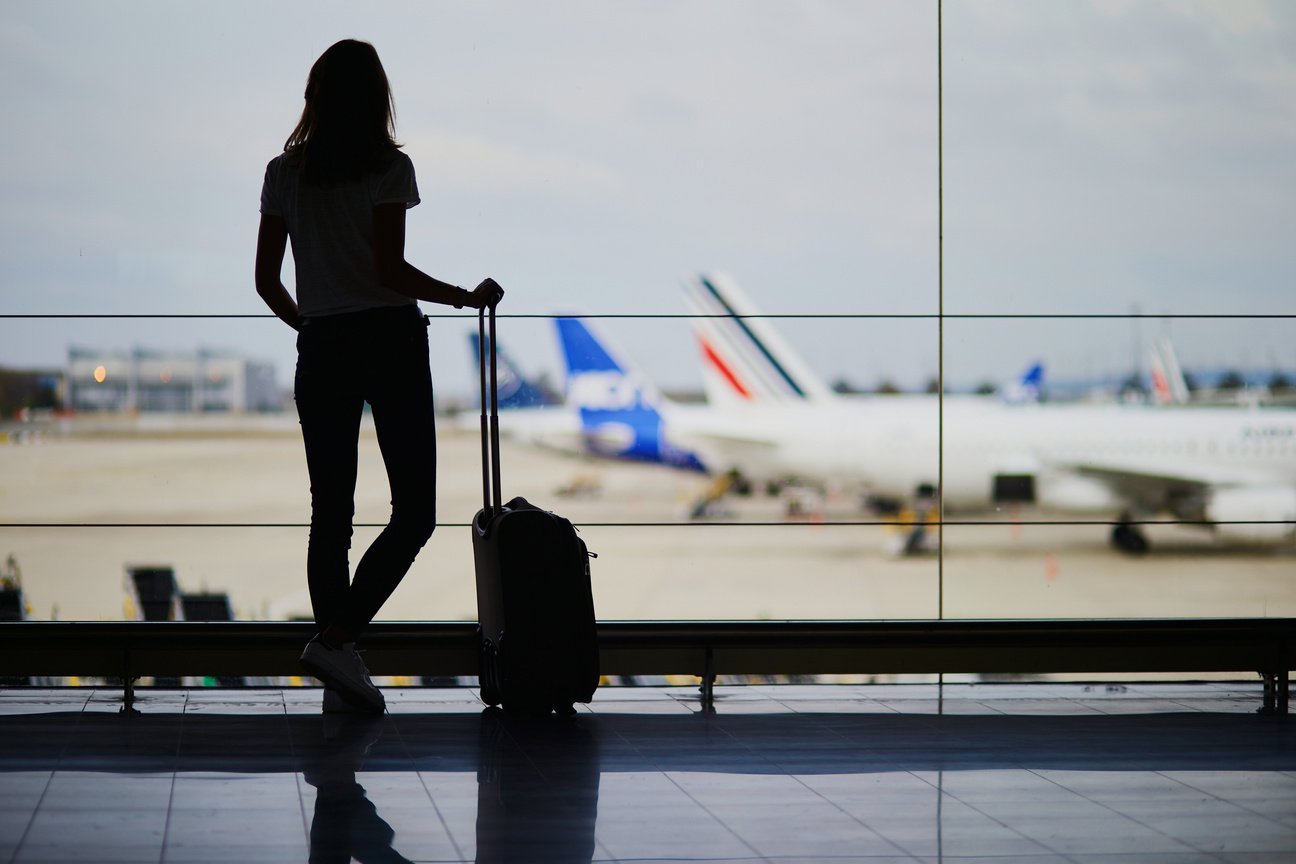 Young Woman in International Airport